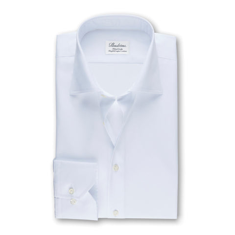 Stenstroms Solid White Fitted Body Shirt