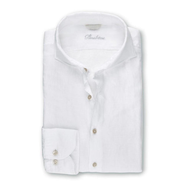 Stenstroms White Fitted Body Linen Shirt