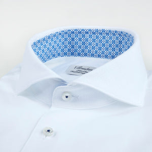 Stenstroms White Fitted Body Shirt W Contrast