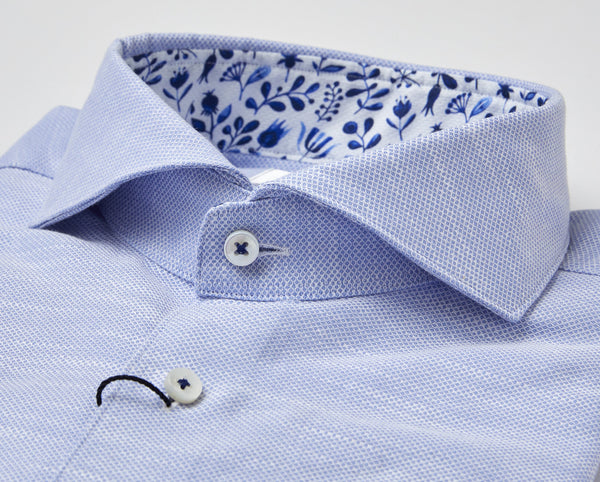 Stenstroms Blue Fitted Body Shirt W Contrast