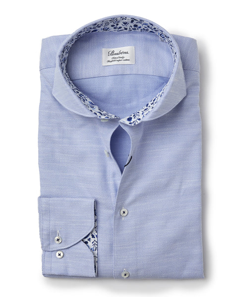 Stenstroms Blue Fitted Body Shirt W Contrast