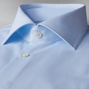 Stenstroms Solid Blue Fitted Body Dress Shirt