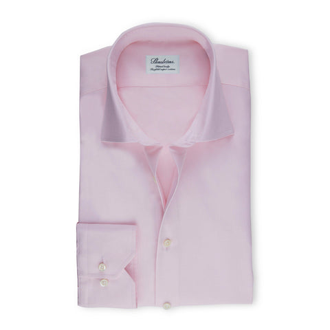 Stenstroms Solid Pink Fitted Body Dress Shirt