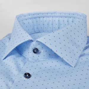 Stenstroms Blue Micro Patterned Fitted Body Shirt