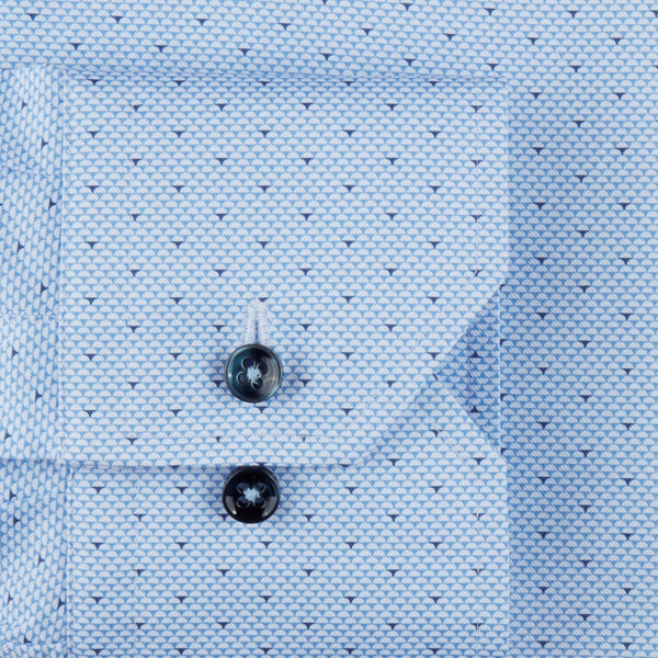 Stenstroms Blue Micro Patterned Fitted Body Shirt