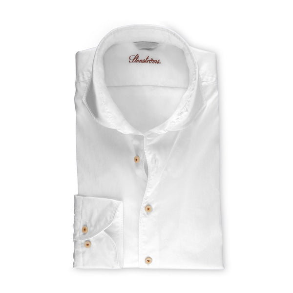 Stenstroms White Casual Fitted Body Sport Shirt