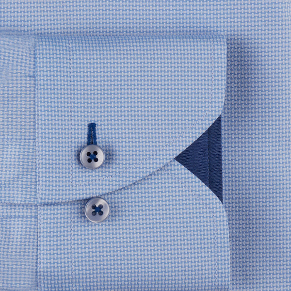 Stenstroms Blue Textured CLASSIC FIT Shirt With Details