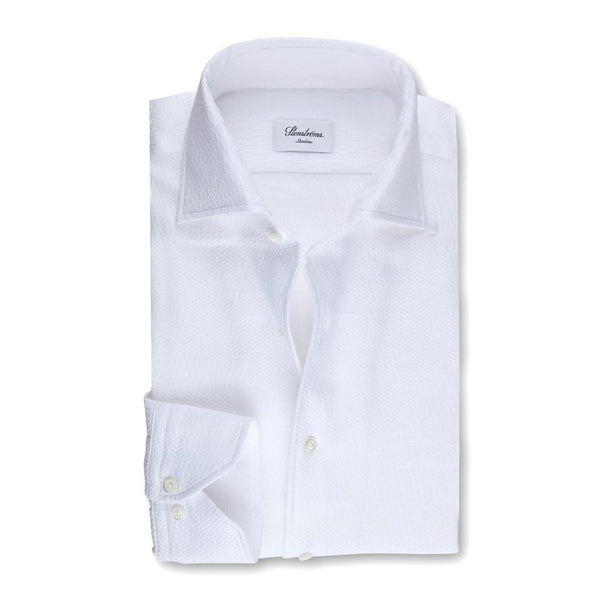Stenstroms White Jacquard SLIMLINE Shirt