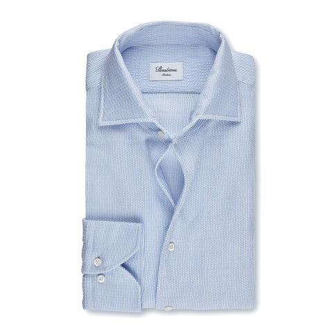 Stenstroms Light Blue Jacquard SLIMLINE Shirt