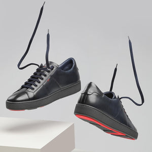 Duru Navy Leather Sneakers